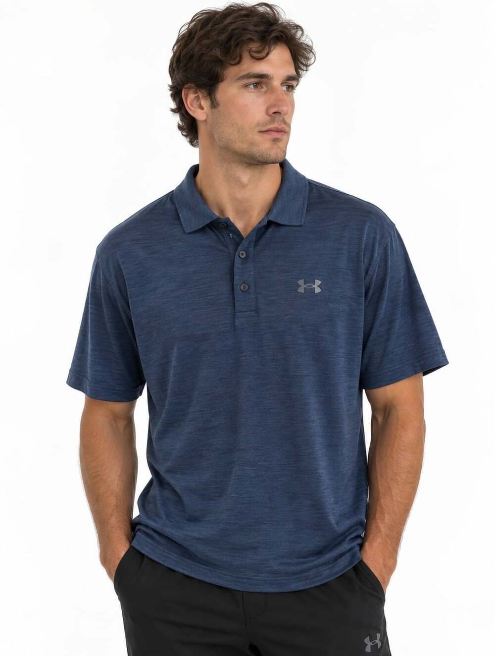 Under Armour Men's Blue HeatGear Loose Fit Performance Golf Playoff Polo (Size L